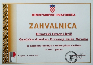 Zahvalnica Ministarstva pravosuđa