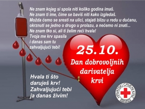 Čestitka darivateljima krvi, 25.10.-Dan DDK