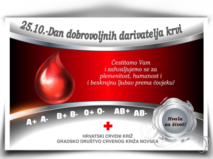 Čestitka povodom Dana dobrovoljnih darivatelja krvi