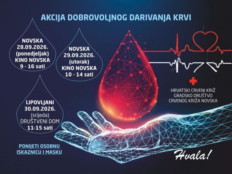 Akcija darivanja krvi, rujan 2026.-najava